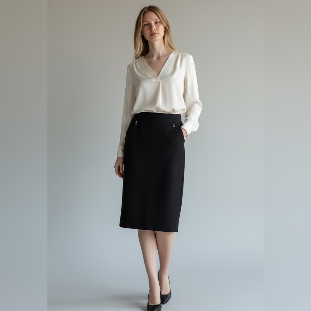 Lauren Ralph Lauren Women’s Wool Blend Black Long Skirt Size 8